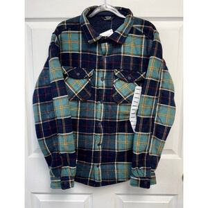 Member's Mark Sherpa Lined Shacket Jacket Men's Size Small Blue Green